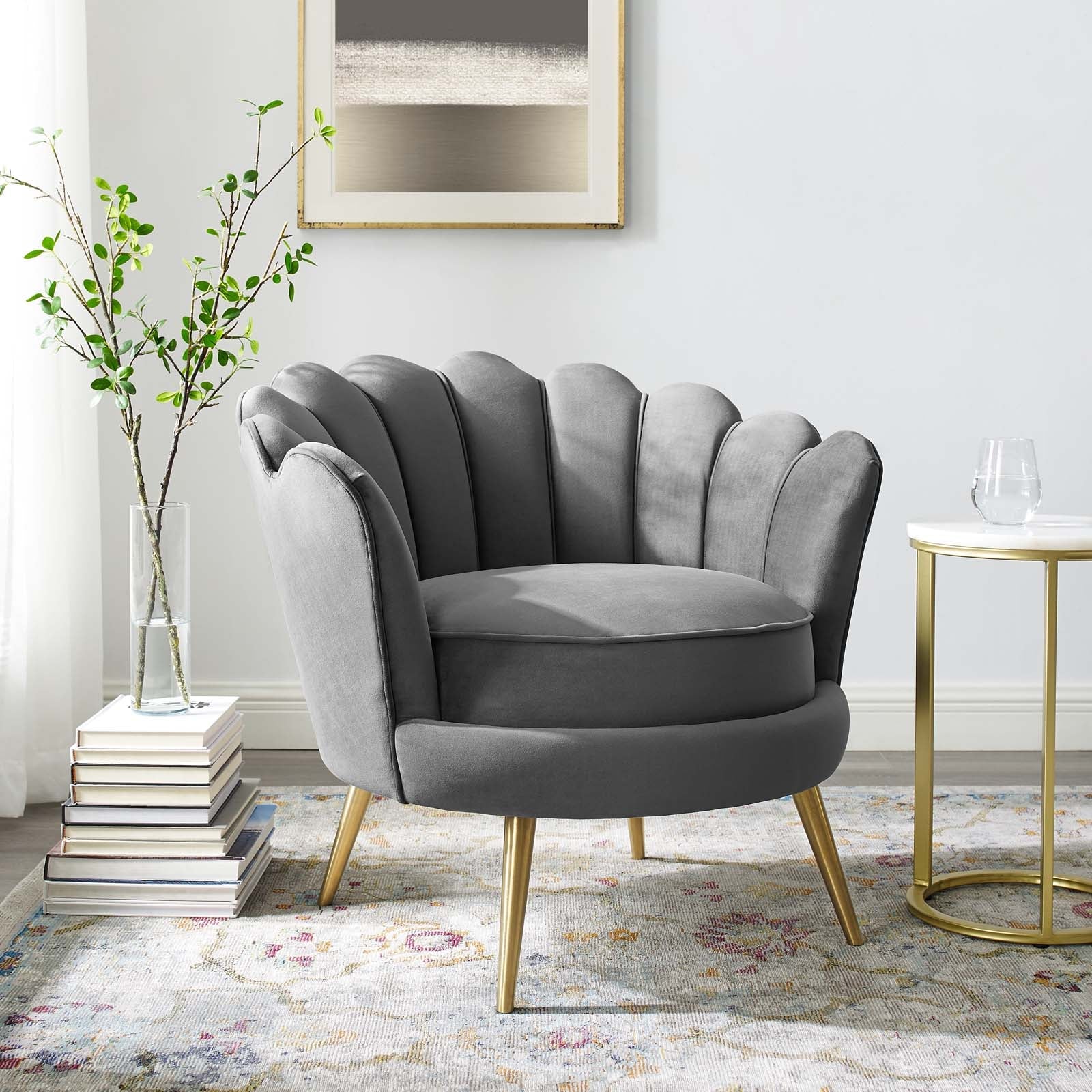 Nu Dekor - Tulip Velvet Single Seater Chair