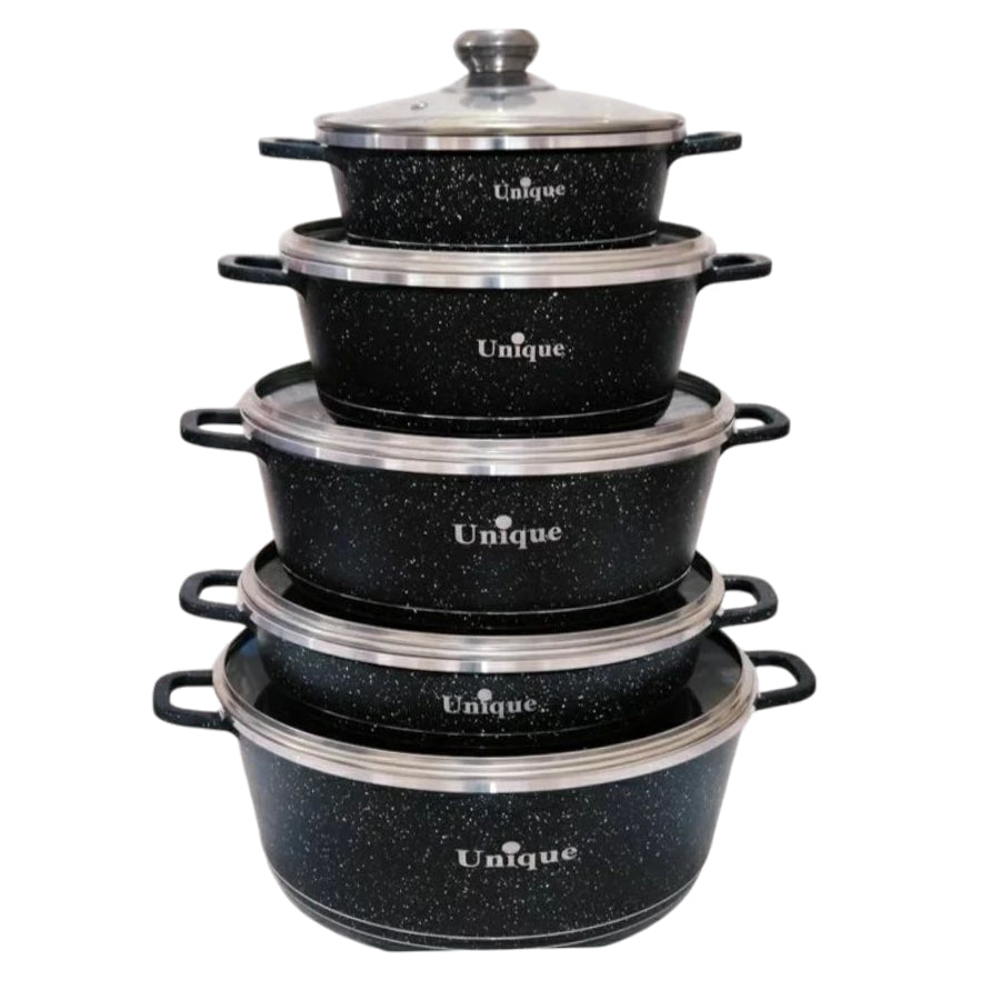 Unique - 10 Piece Non-stick Pot Set