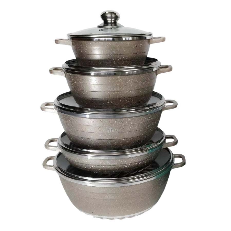 Unique - 10 Piece Non-stick Pot Set