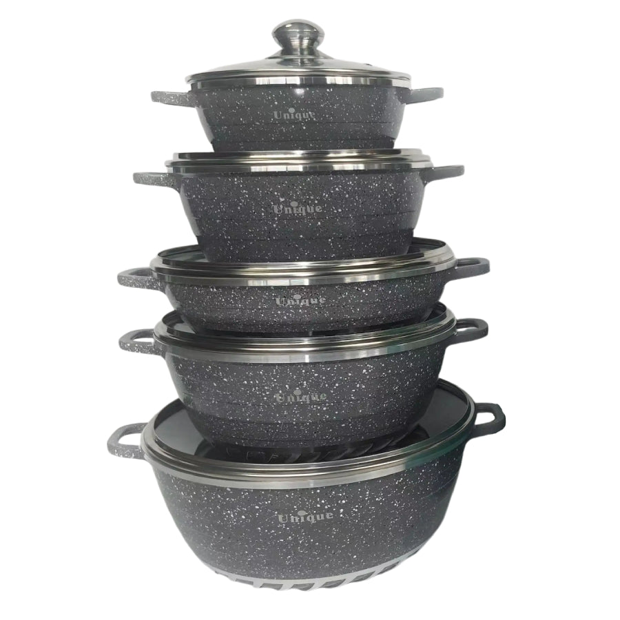 Unique - 10 Piece Non-stick Pot Set