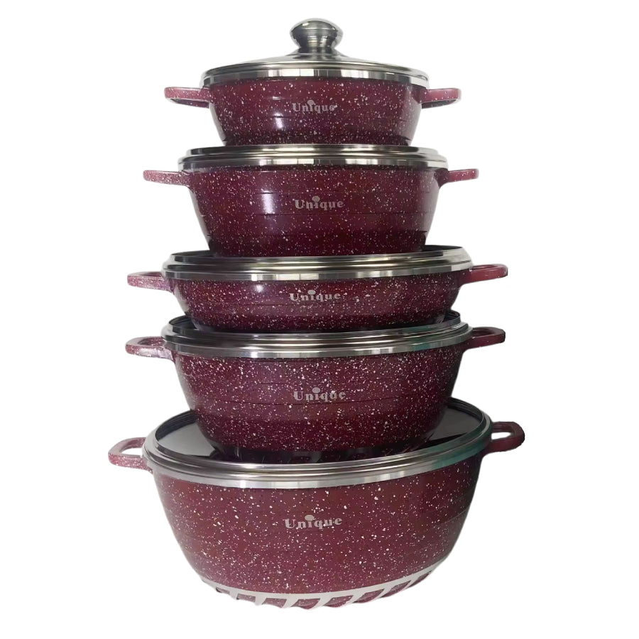 Unique - 10 Piece Non-stick Pot Set