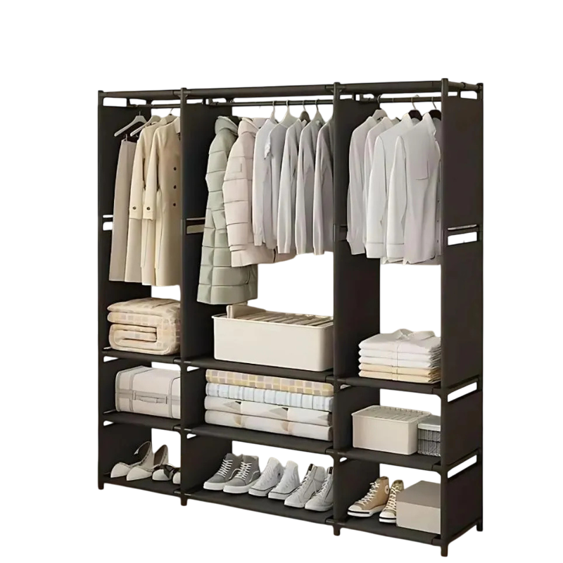 Nu Dekor - Triple Wardrobe Pipe Storage Rack