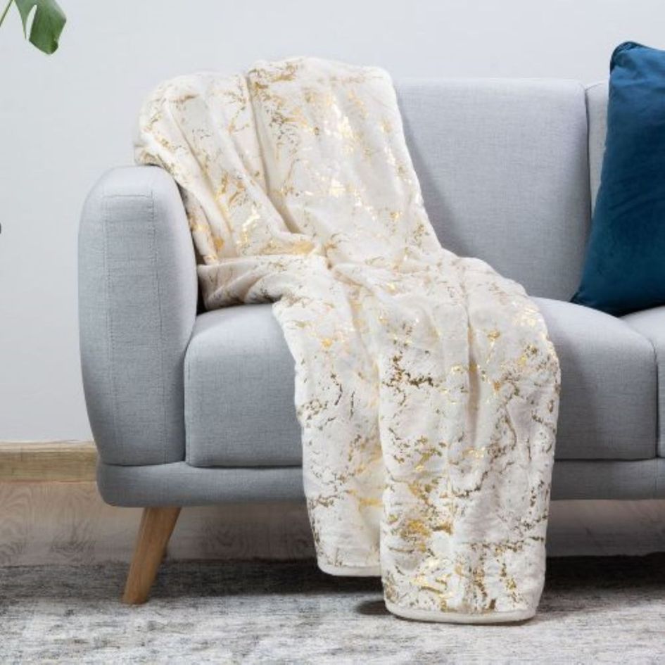 Nu Dekor - 3D Marble Design Fleece Blanket - 180x200cm – Homestylez