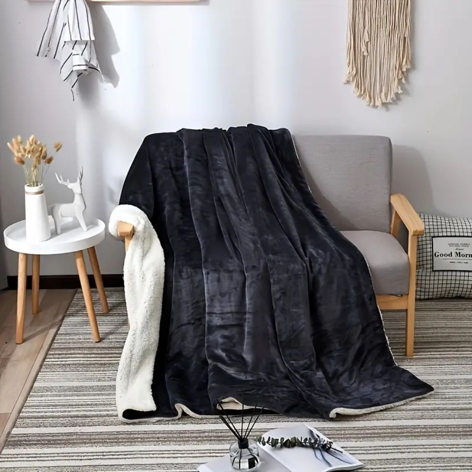 Nu Dekor - Reversible Sherpa Soft Fleece Throw Blanket