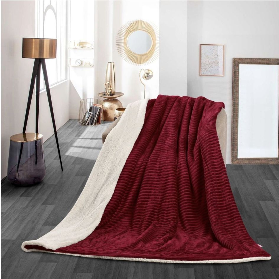 Nu Dekor - Reversible Sherpa Fleece Throw Flannel Blanket – Homestylez