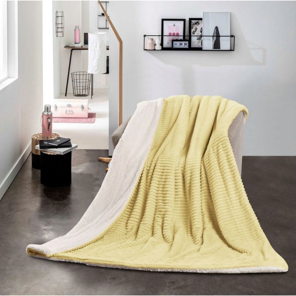 Nu Dekor - Reversible Sherpa Fleece Throw Flannel Blanket