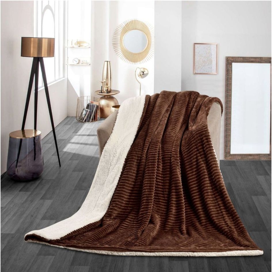 Nu Dekor - Reversible Sherpa Fleece Throw Flannel Blanket – Homestylez