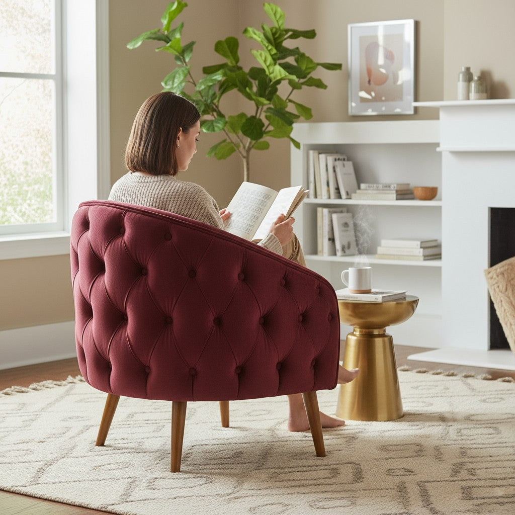 Nu Dekor - Bella Button Velvet Chair - Demo Stock