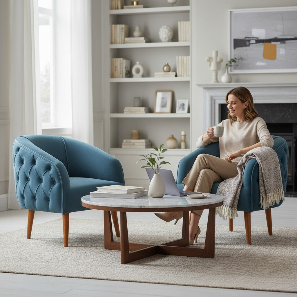 Nu Dekor - Bella Button Velvet Chair - Demo Stock