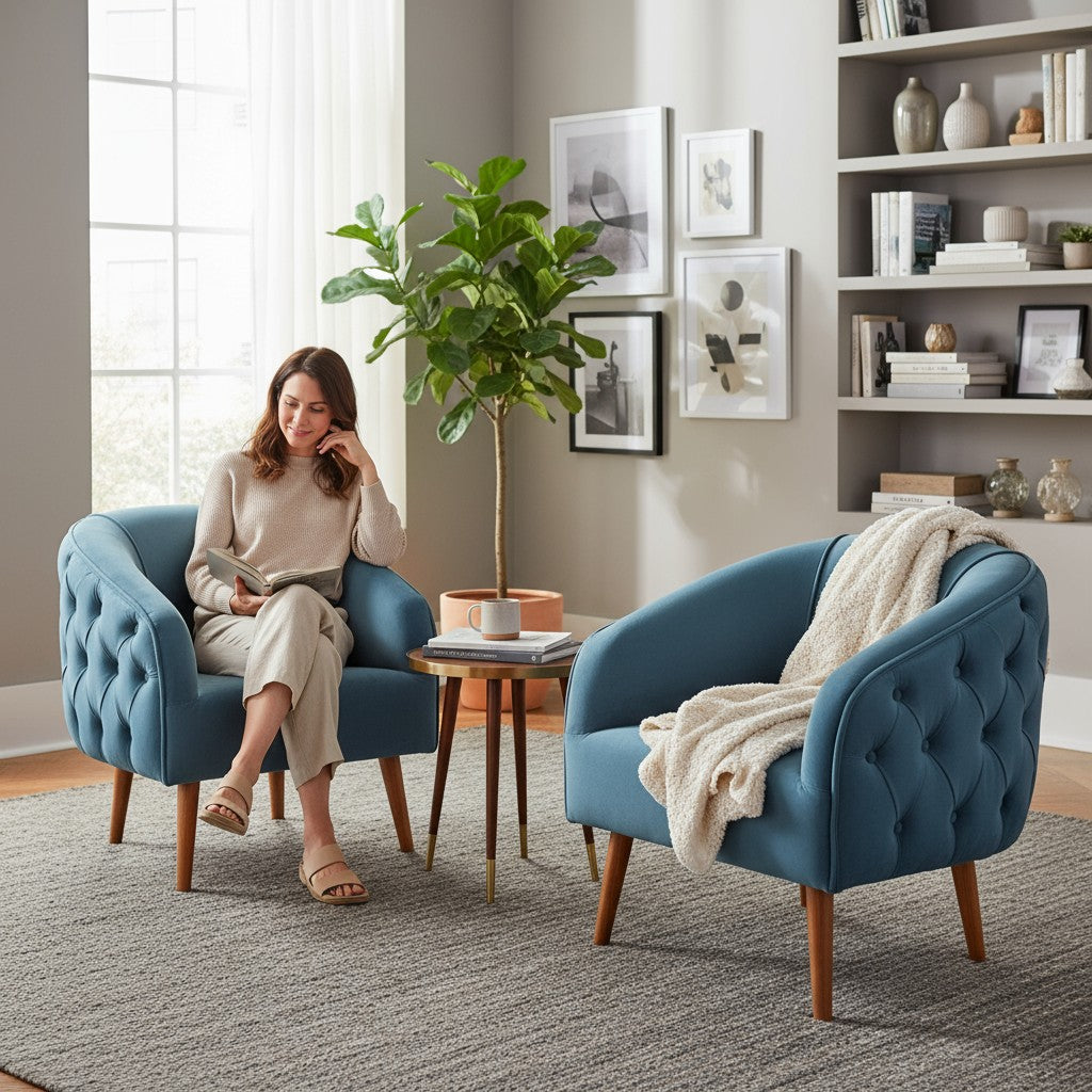 Nu Dekor - Bella Button Velvet Chair - Demo Stock