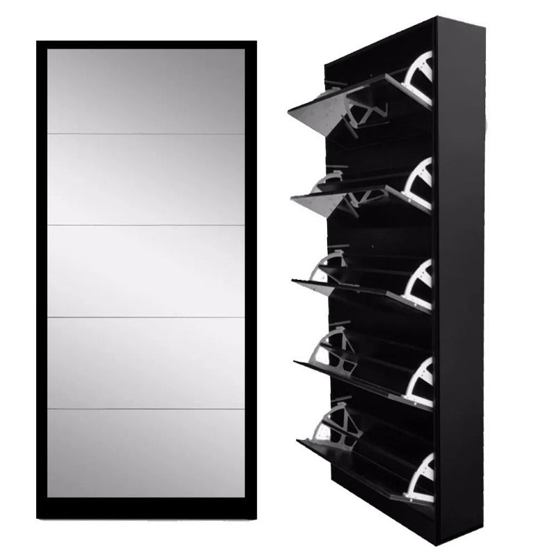 Nu Dekor - 5 Tier Mirror Shoe Cabinet