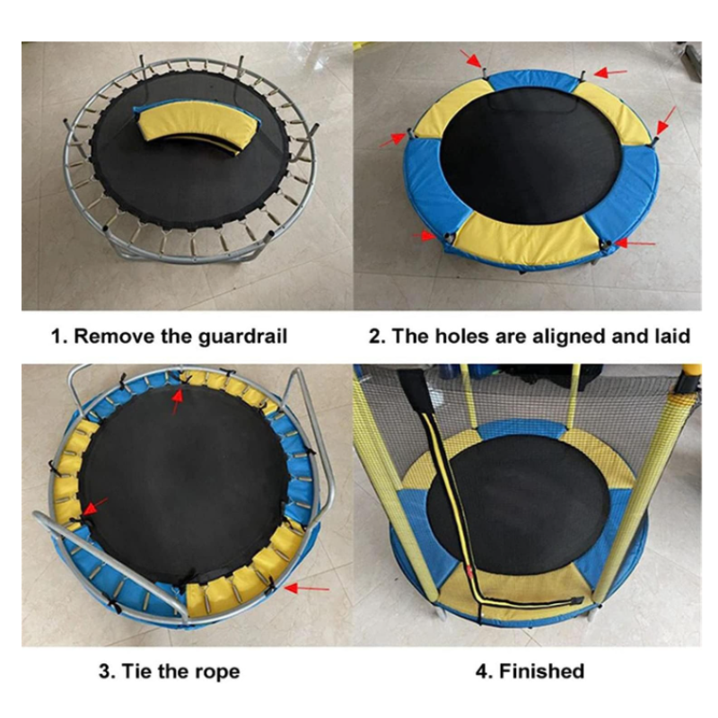 Joy World - 1.4m Kids Safety Trampoline With Protective Cover