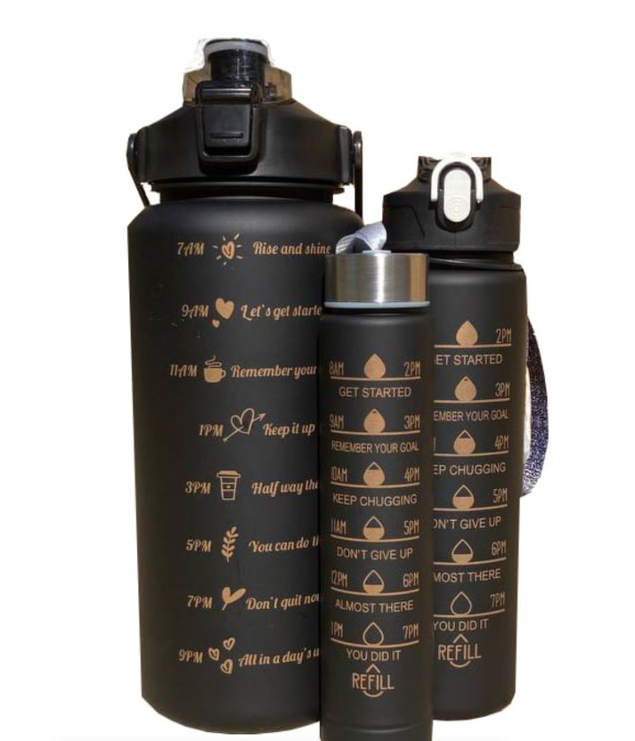 Compact - 3 Piece Motivational Water Bottle Set