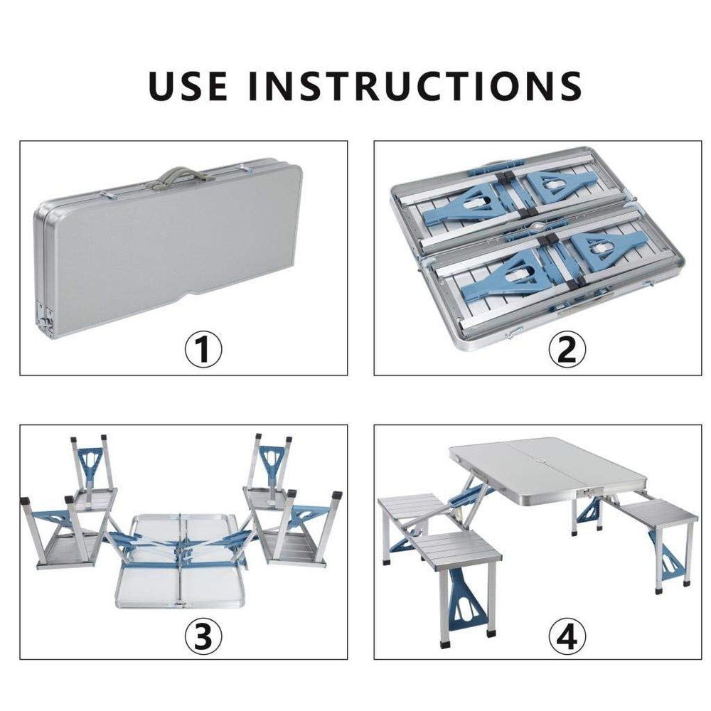 Shayd - Portable Folding Picnic Table - 4 Seater