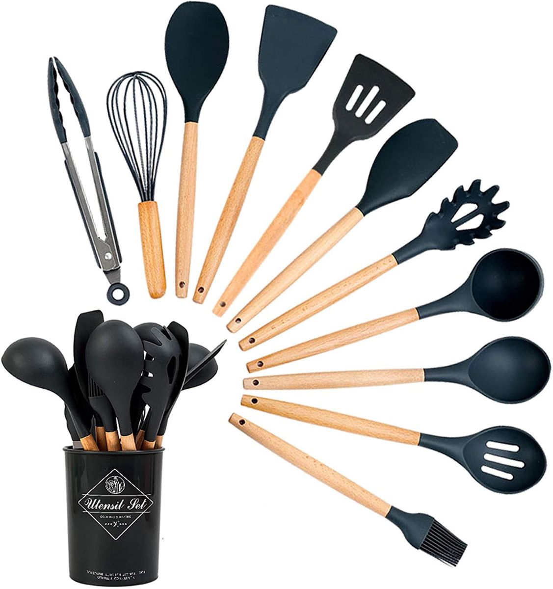 HomePro - 12 Piece Silicone Kitchen Cookware Utensil Set