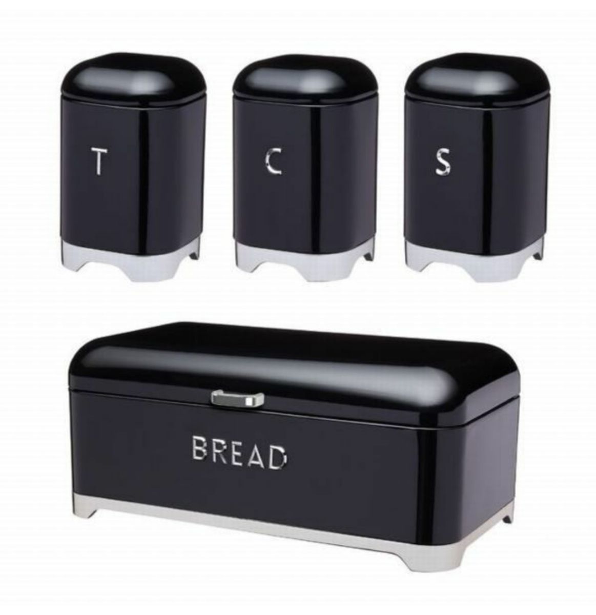 Homepro - 4pc Modern Bread Bin Canister Set