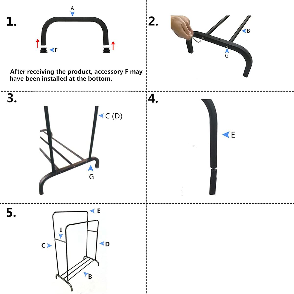 Nu Dekor - Heavy Duty Double Pole Clothes & Shoes Storage Rack