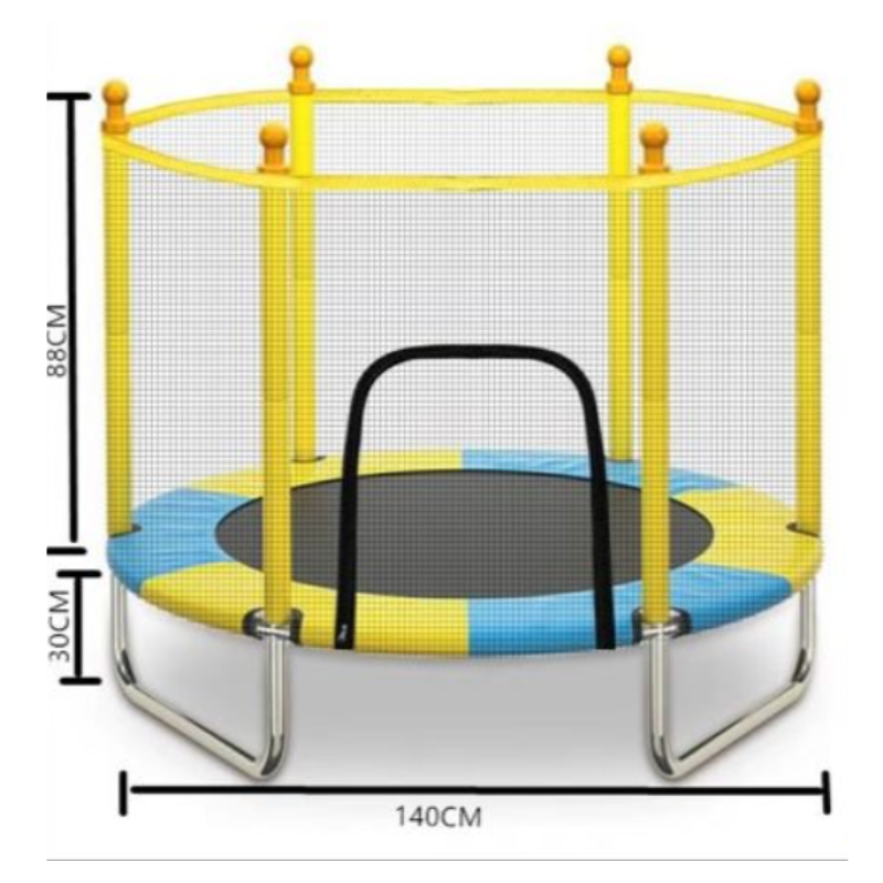 Joy World - 1.4m Kids Safety Trampoline With Protective Cover