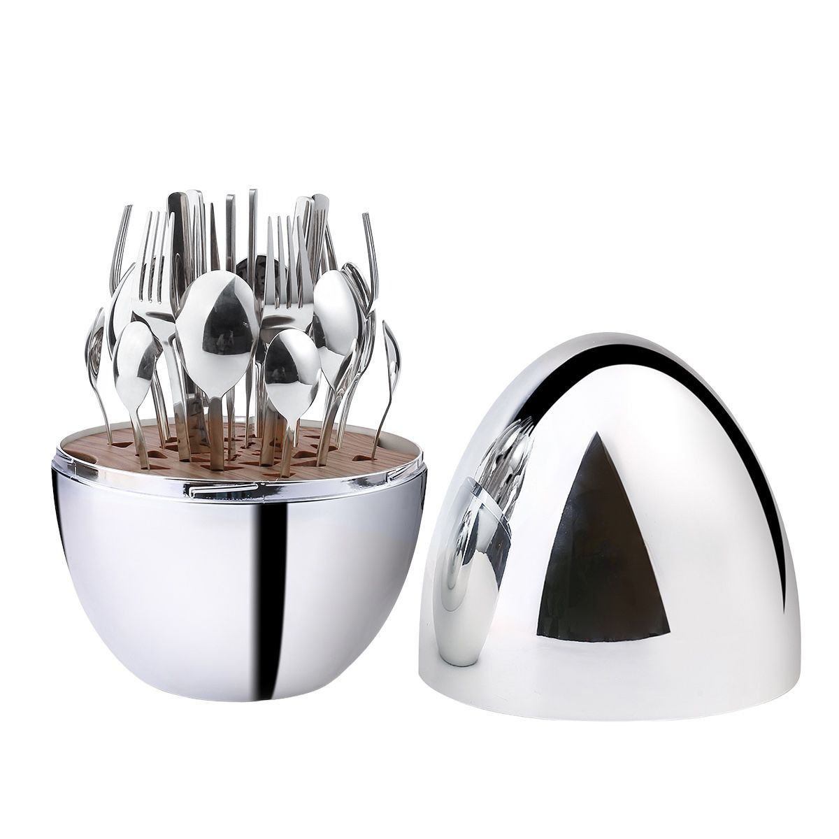 HomePro - 24pcs Egg Shaped Holder Cutlery Set