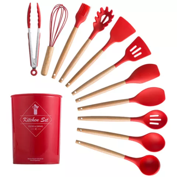 HomePro - 12 Piece Silicone Kitchen Cookware Utensil Set