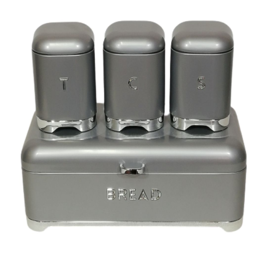 Homepro - 4pc Modern Bread Bin Canister Set