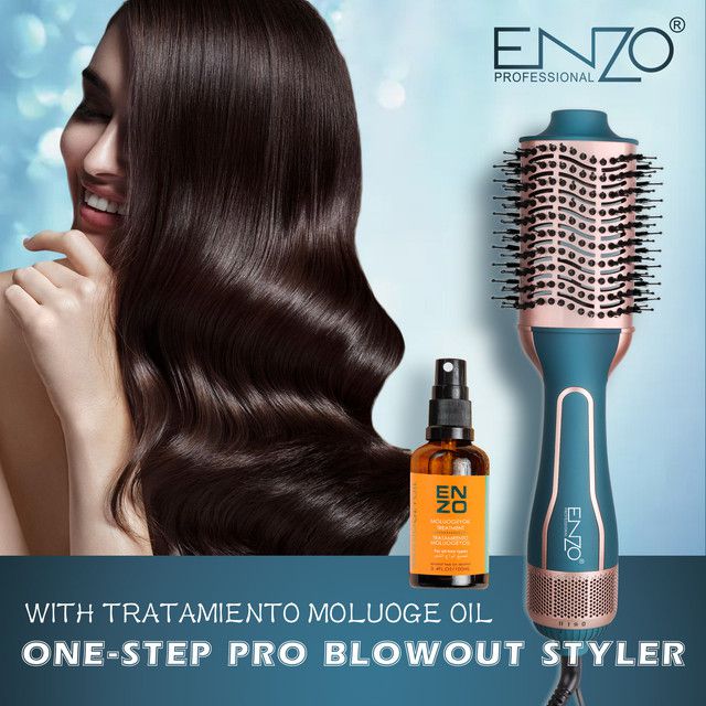 Enzo Pro One-Step Hair Dryer & Blowout Styler with Moluoge Oil