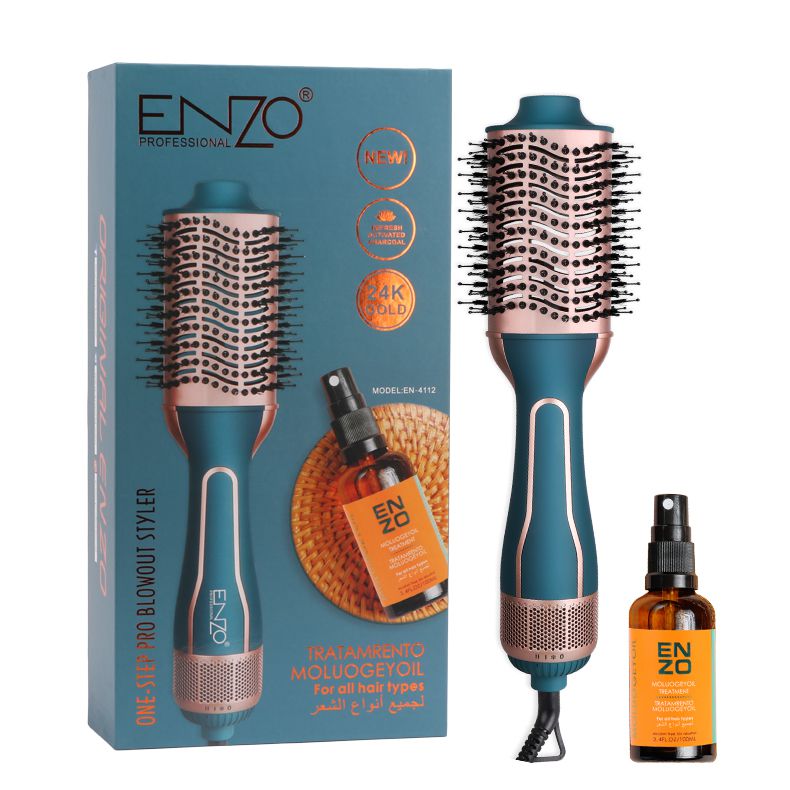 Enzo Pro One-Step Hair Dryer & Blowout Styler with Moluoge Oil