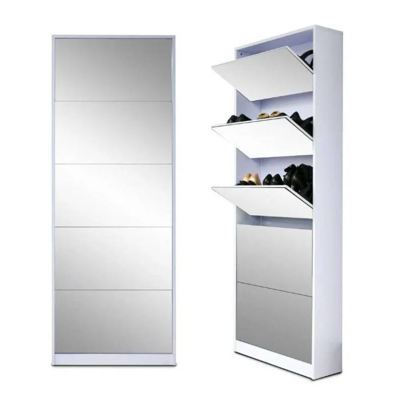 Nu Dekor - 5 Tier Mirror Shoe Cabinet