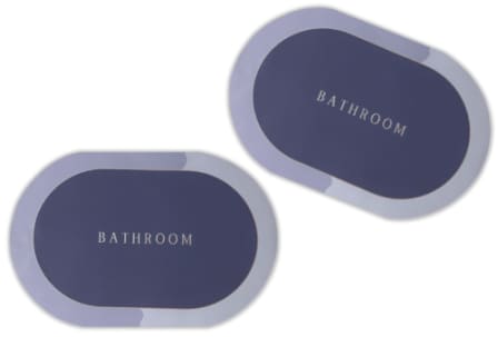 Nu Dekor - Ultra Water Absorbent Non-Slip Oval Bath Mat - Set of 2