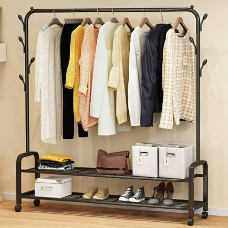 Nu Dekor - 2 Tier Shoe Storage Rack Clothing Rail