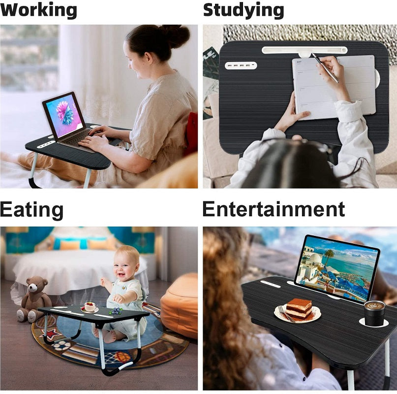 iTech - Portable Foldable Laptop Stand/Holder Desk With 4 USB Ports