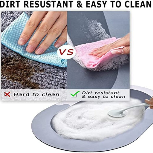 Nu Dekor - Ultra Water Absorbent Non-Slip Oval Bath Mat - Set of 2