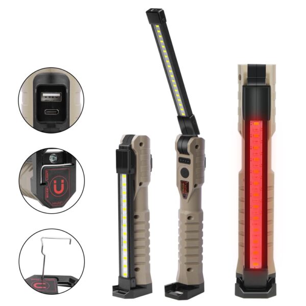 Brighta - 3600mAh Rechargeable Folding LED Work Light - Set of 2 ...