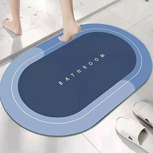 Nu Dekor - Ultra Water Absorbent Non-Slip Oval Bath Mat - Set of 2
