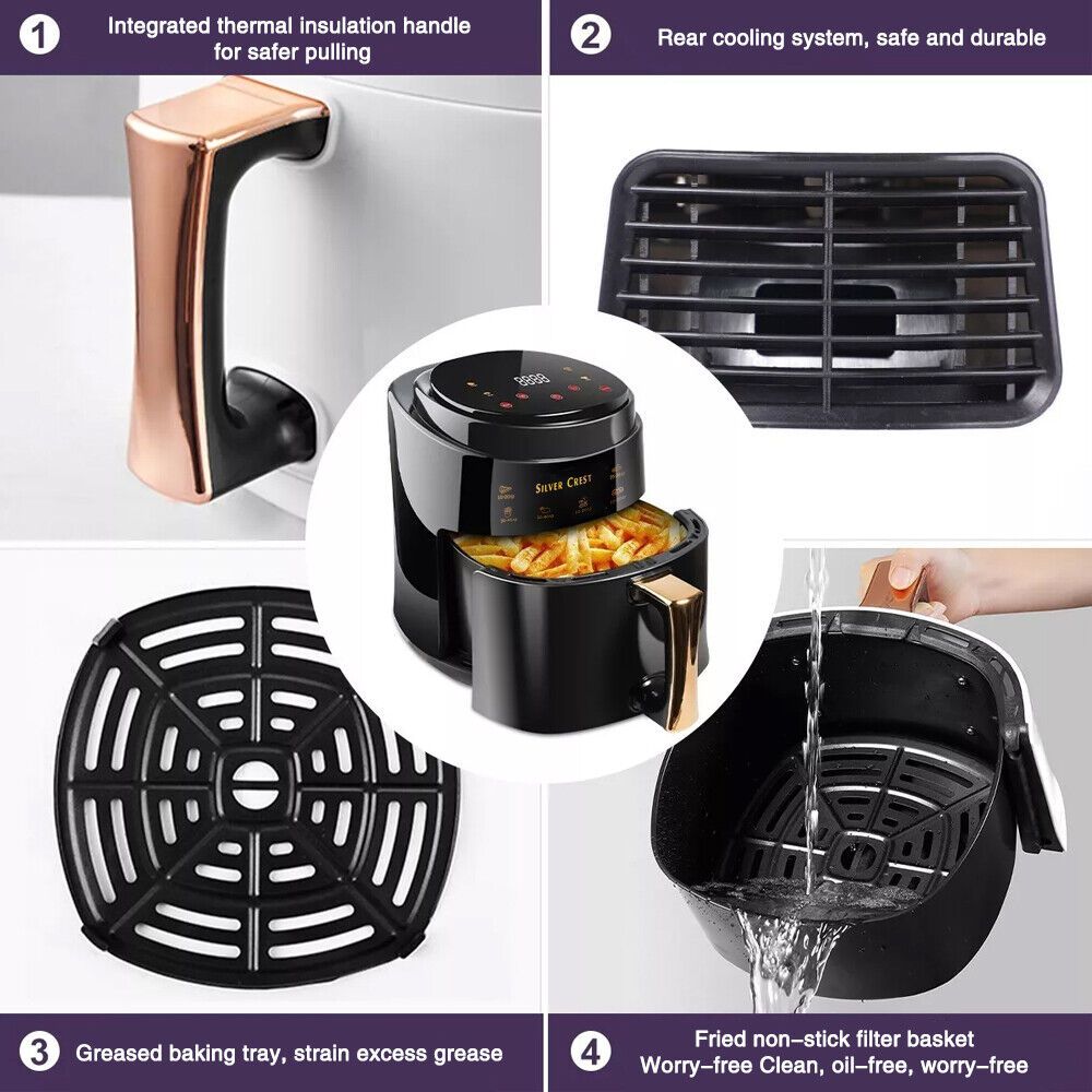 Silver Crest 8L Smart Air Fryer With Digital Touch + FREE Silicone Liner