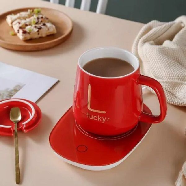 Classy Electric Coffee Warmer Coaster and Mug Set