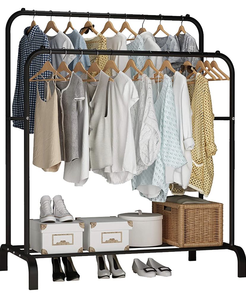 Nu Dekor - Heavy Duty Double Pole Clothes & Shoes Storage Rack