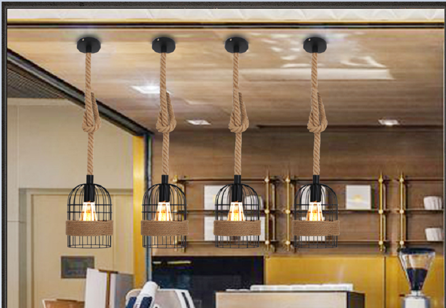 Nu Dekor - Birdcage Rope Style Single Pendant Light