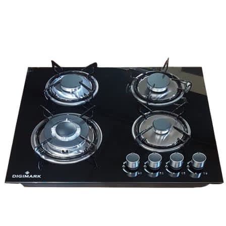 Digimark Glass Top Gas Stove - 4 Burner 51x59cm