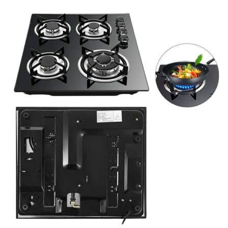 Digimark Glass Top Gas Stove - 4 Burner 51x59cm